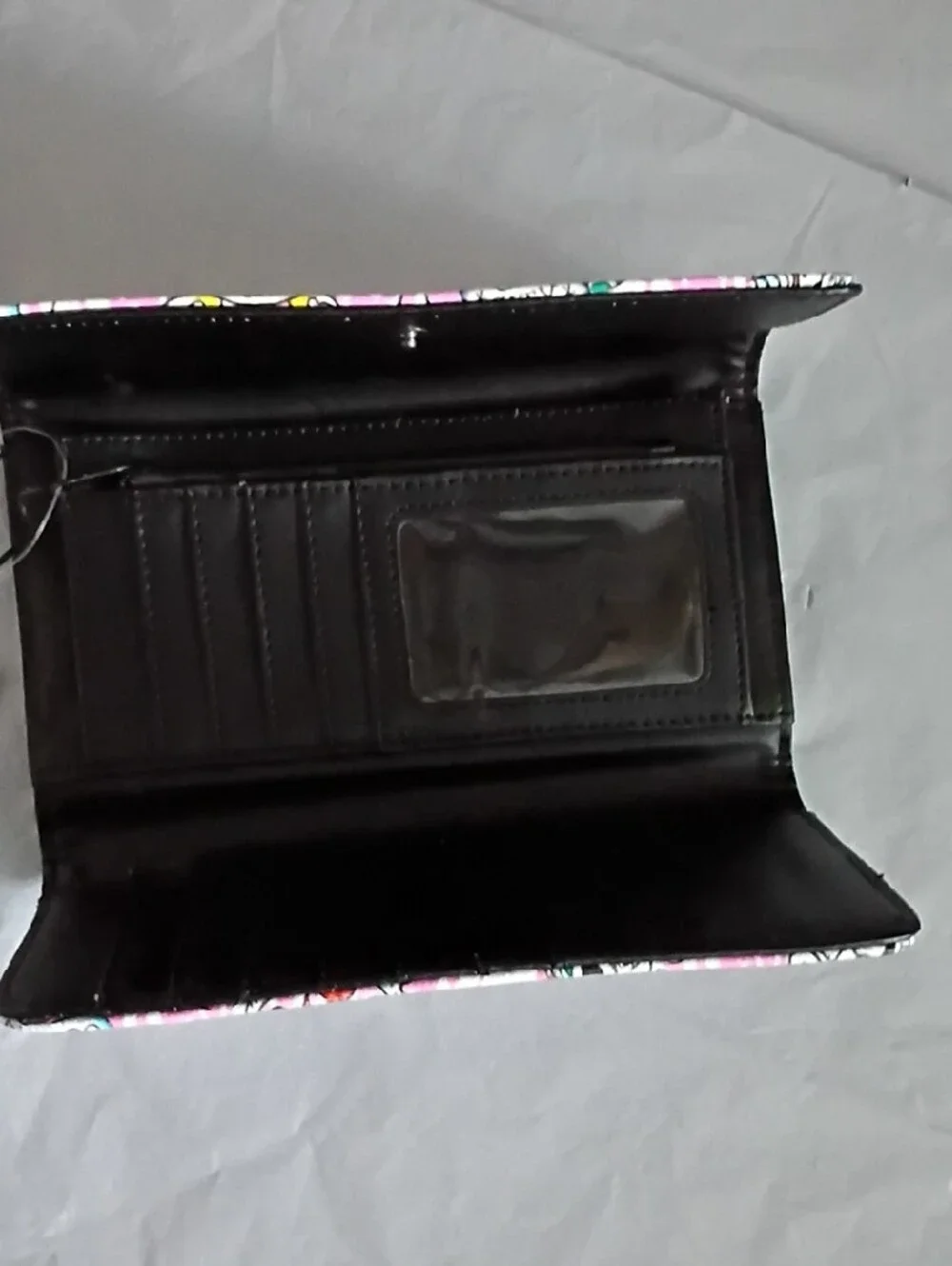 Ed Hardy Pink Skull Tattoo-Print Trifold Wallet NWT